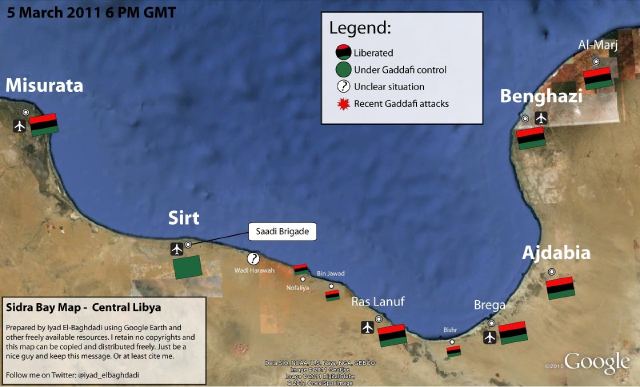 'Map of the Revolution' – East Coast of Libya: