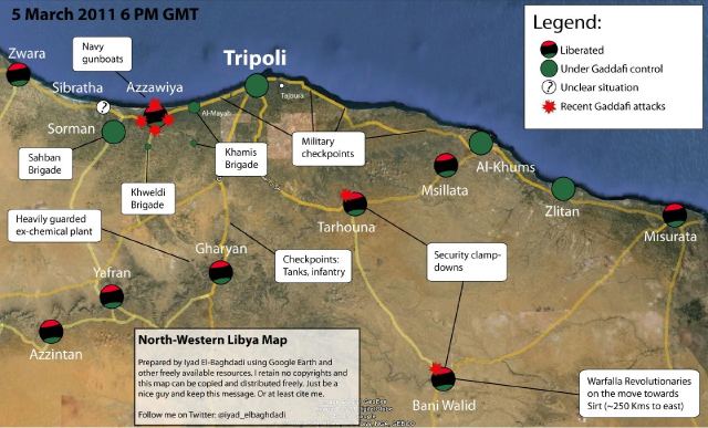 'Map of the Revolution' -West Coast of Libya: