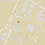 Bucknell campus buildings on Google Maps basemap